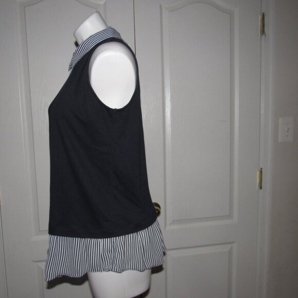 LOFT Navy White Sleeveless Nautical Top Size S - Picture 3 of 5